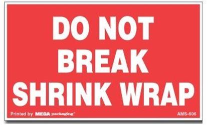 Picture of Do Not Break Shrink Wrap - Red