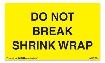 Picture of Do Not Break Shrink Wrap - Yellow