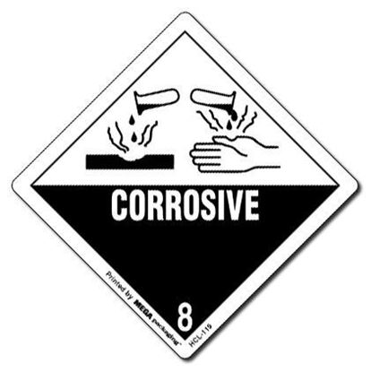 Picture of Corrosive #8 Printed Label 4 x 4