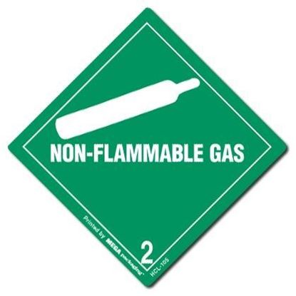 Picture of Non-Flammable Gas 2 - Red and White Printed Label 4 x 4