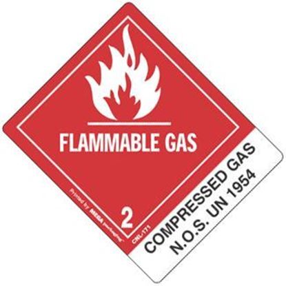 Picture of Flammable Gas - Compressed Gas NOS UN 1954 Printed Label