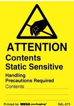 Picture of Attention Contents Static Sensitive - Trangle w/Hand