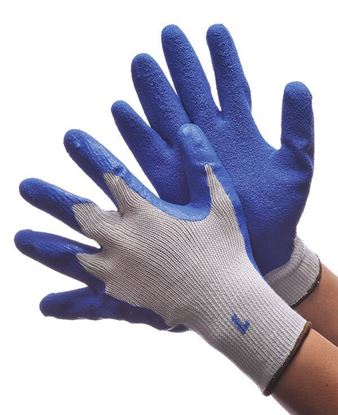 Picture of Blue Latex Coated Gloves - Grey String Knit